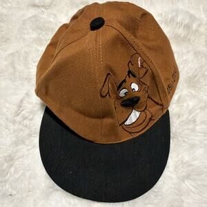 Vintage Six Flags Scooby-Doo Baseball Snap Back Hat Theme Park Cartoons Brown/bl